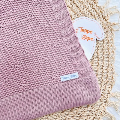 Manta de Linha Ponto Alto - Rose